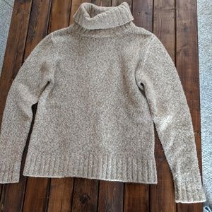 Tan Bloomingdale's thick turtleneck sweater